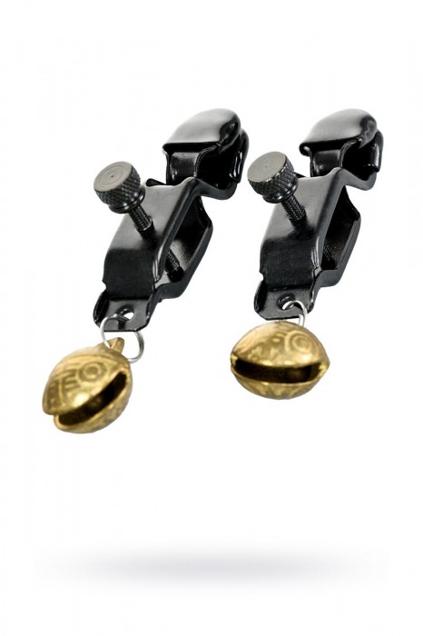 Черно-золотистые зажимы для сосков TOYFA Theatre - ToyFa - купить с доставкой в Пскове