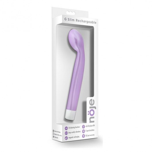 Сиреневый вибратор G Slim Rechargeable - 18 см. - Blush Novelties