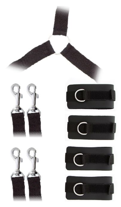 Комплект наручников и поножей LUXURIOUS BED RESTRAINT CUFF SET - Blush Novelties - купить с доставкой в Пскове