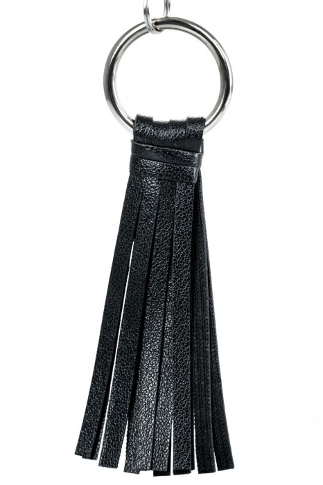 Черно-серебристые зажимы для сосков Theatre с кисточками - ToyFa - купить с доставкой в Пскове