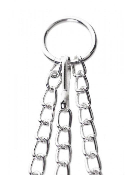 Черно-серебристые зажимы для сосков с кольцом для пениса TOYFA Metal - ToyFa - купить с доставкой в Пскове