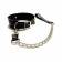 Черный ошейник с поводком из эко-кожи - БДСМ Арсенал - купить с доставкой в Пскове Черный ошейник с поводком из эко-кожи - БДСМ Арсенал - купить с доставкой в Пскове